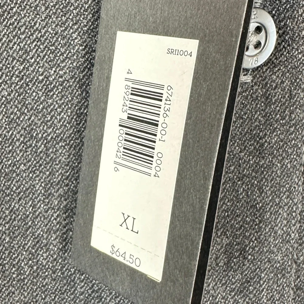 NEW Banana Republic Shirt Mens XL Grey Navy Colorblock Button Up Long Sleeve